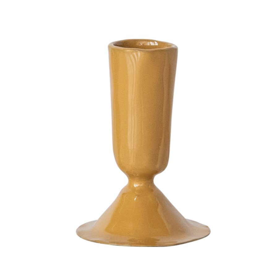 Hazel Mazel Enameled Candlesticks, Small