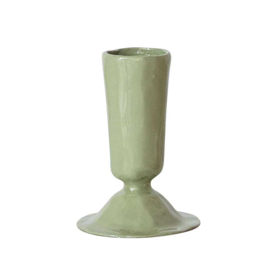 Hazel Mazel Enameled Candlesticks, Small