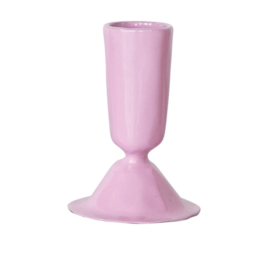 Hazel Mazel Enameled Candlesticks, Small