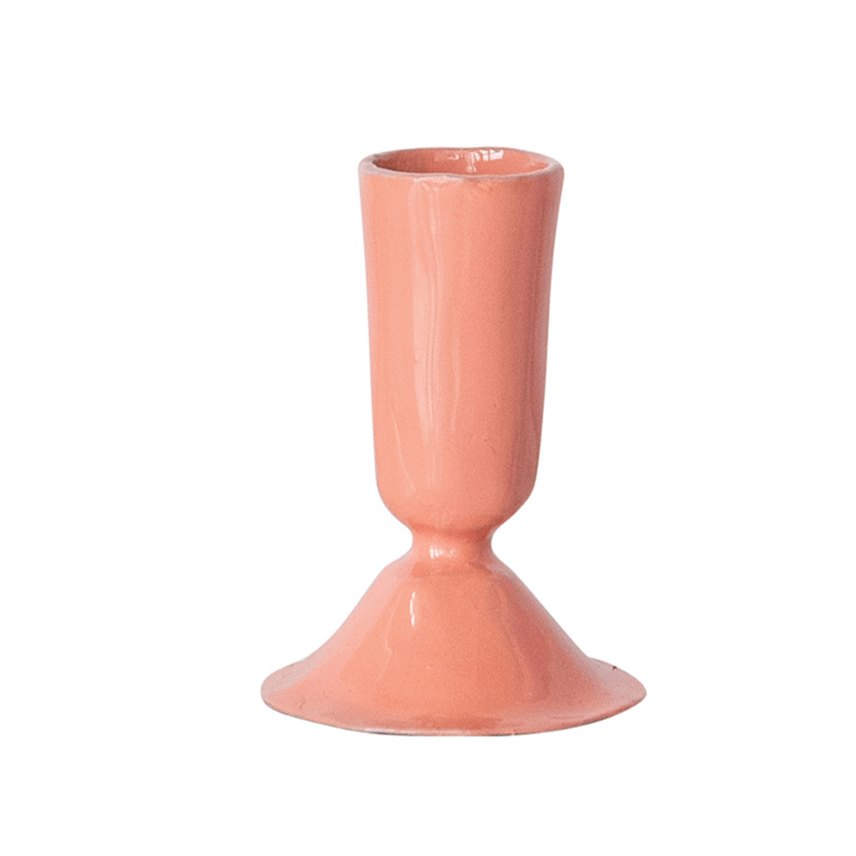 Hazel Mazel Enameled Candlesticks, Small