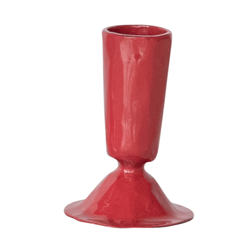 Hazel Mazel Enameled Candlesticks, Small