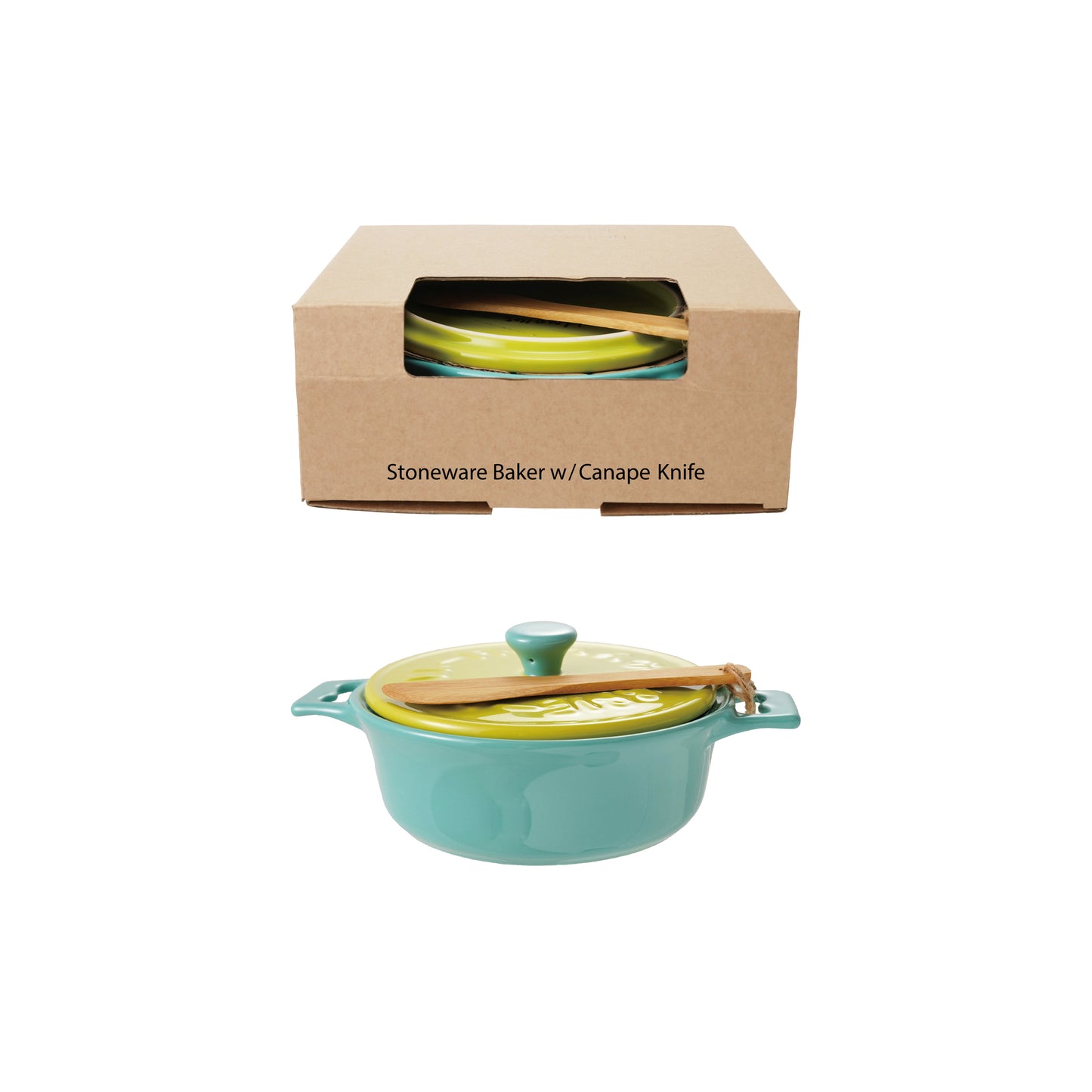 Hazel Mazel Stoneware Brie Baker, Large, Set of 2