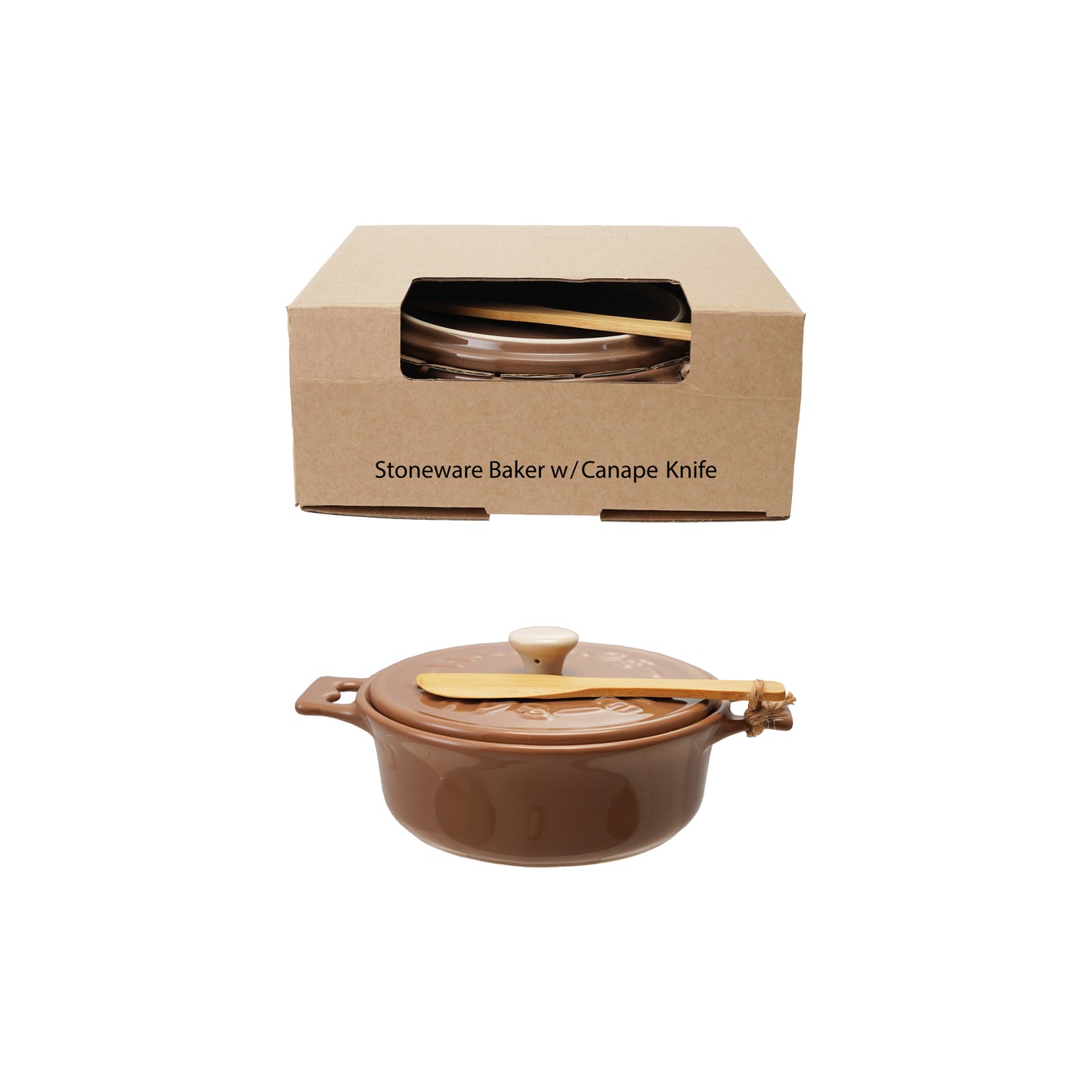 Hazel Mazel Stoneware Brie Baker, Large, Set of 2