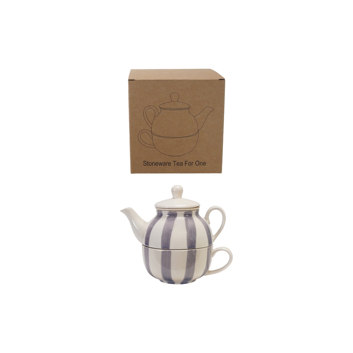 Hazel Mazel Stoneware Striped Teacup, Set of 2