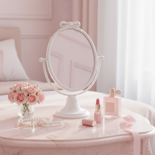 Hazel Mazel Metal Mirror with Bow, Large