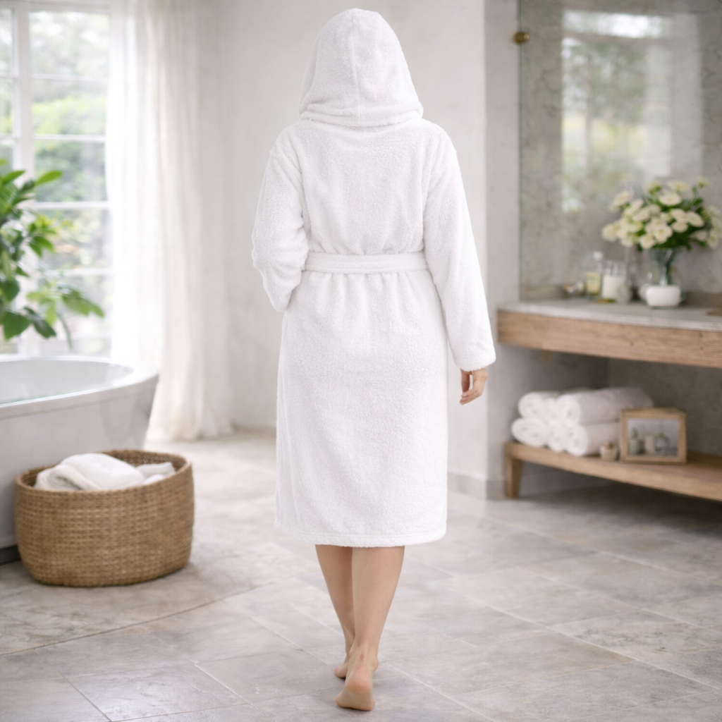 Hooded Terrycloth Robe for Women