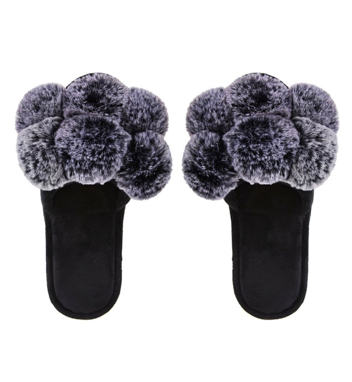 The Pompom Open Toe Plush Slipper