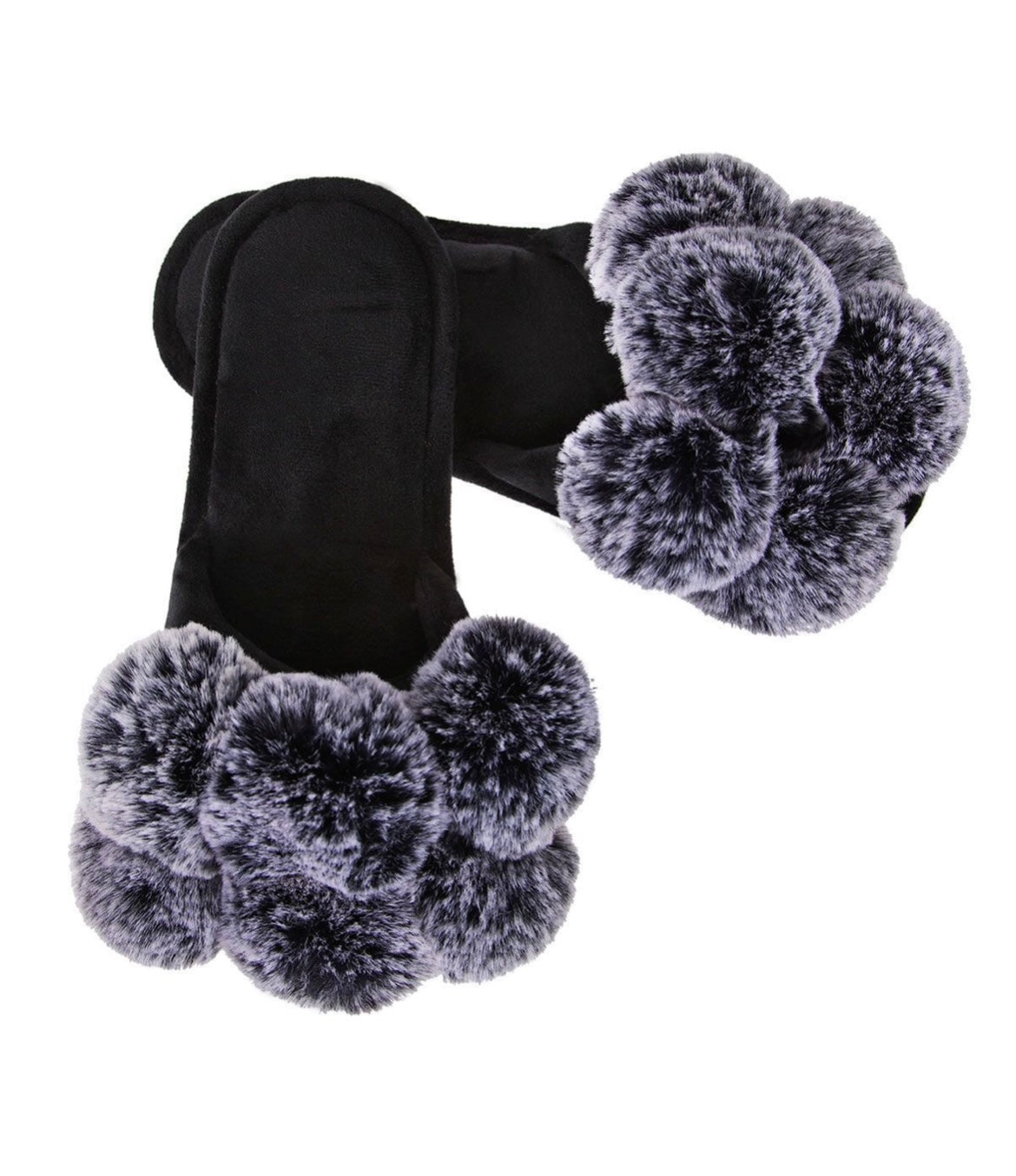 The Pompom Open Toe Plush Slipper