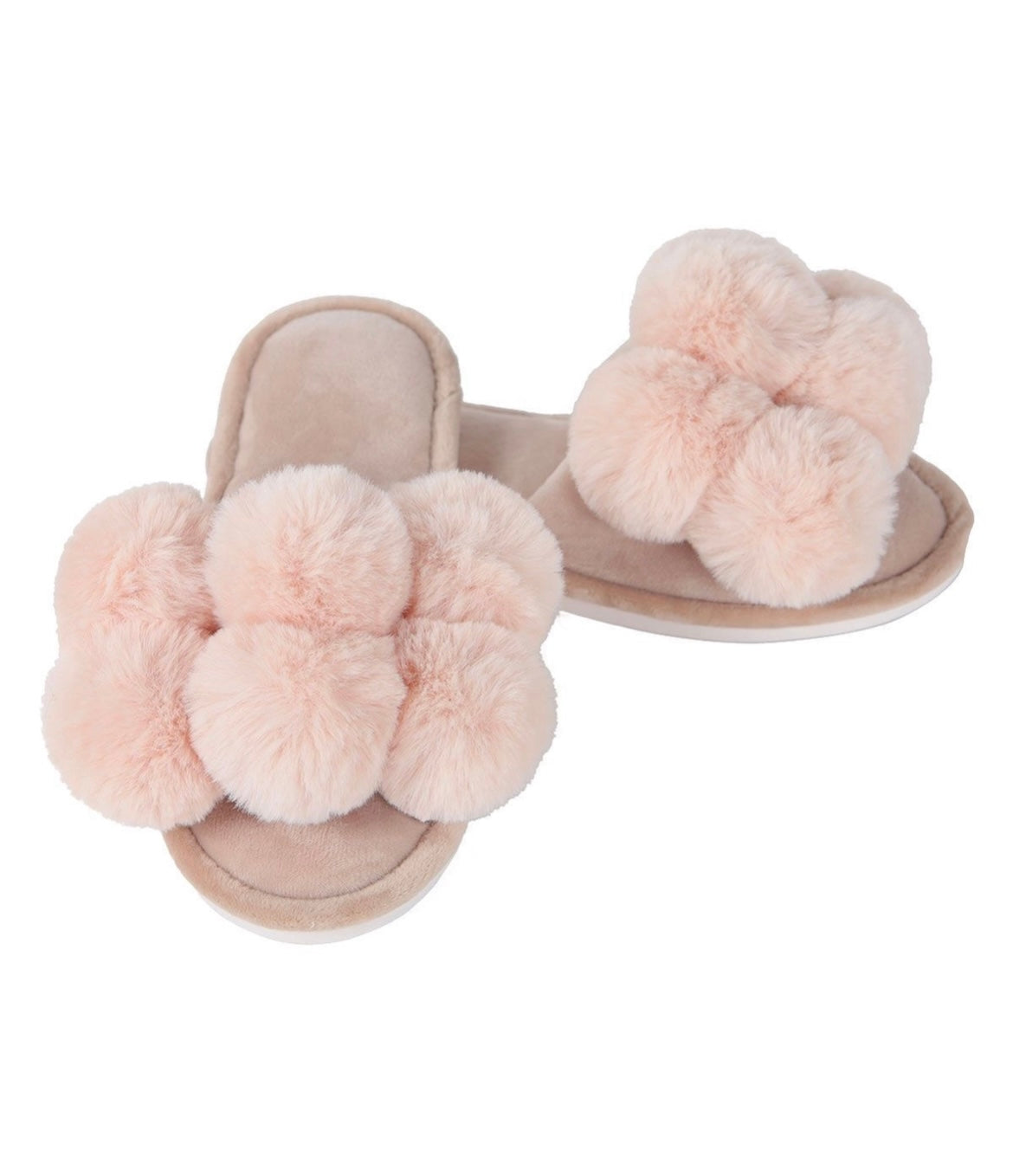 The Pompom Open Toe Plush Slipper