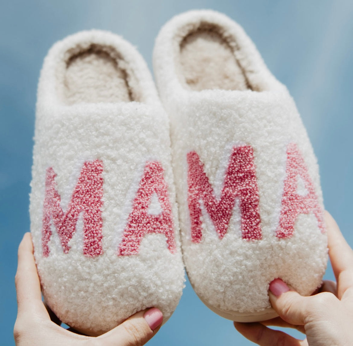 The 'MAMA' Plush Pink Slipper