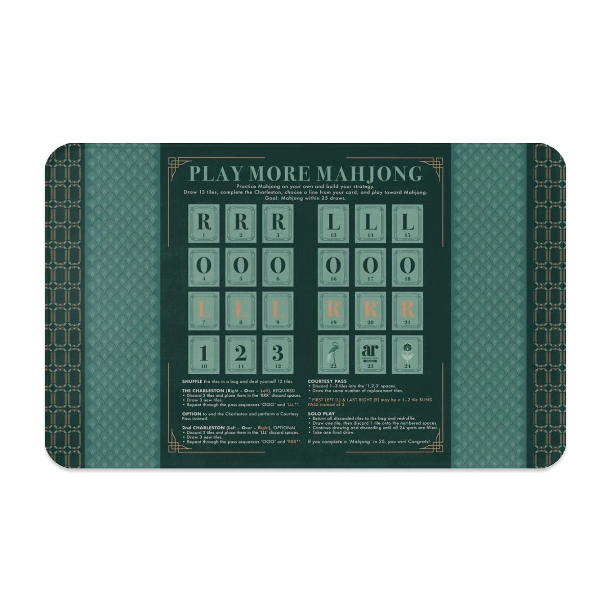 Green Light Gatsby Solo Play Mahjong Mat