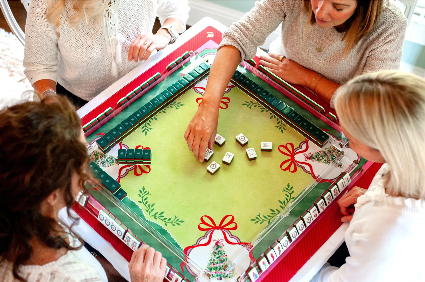 Watercolor Christmas Tree Mahjong Mat