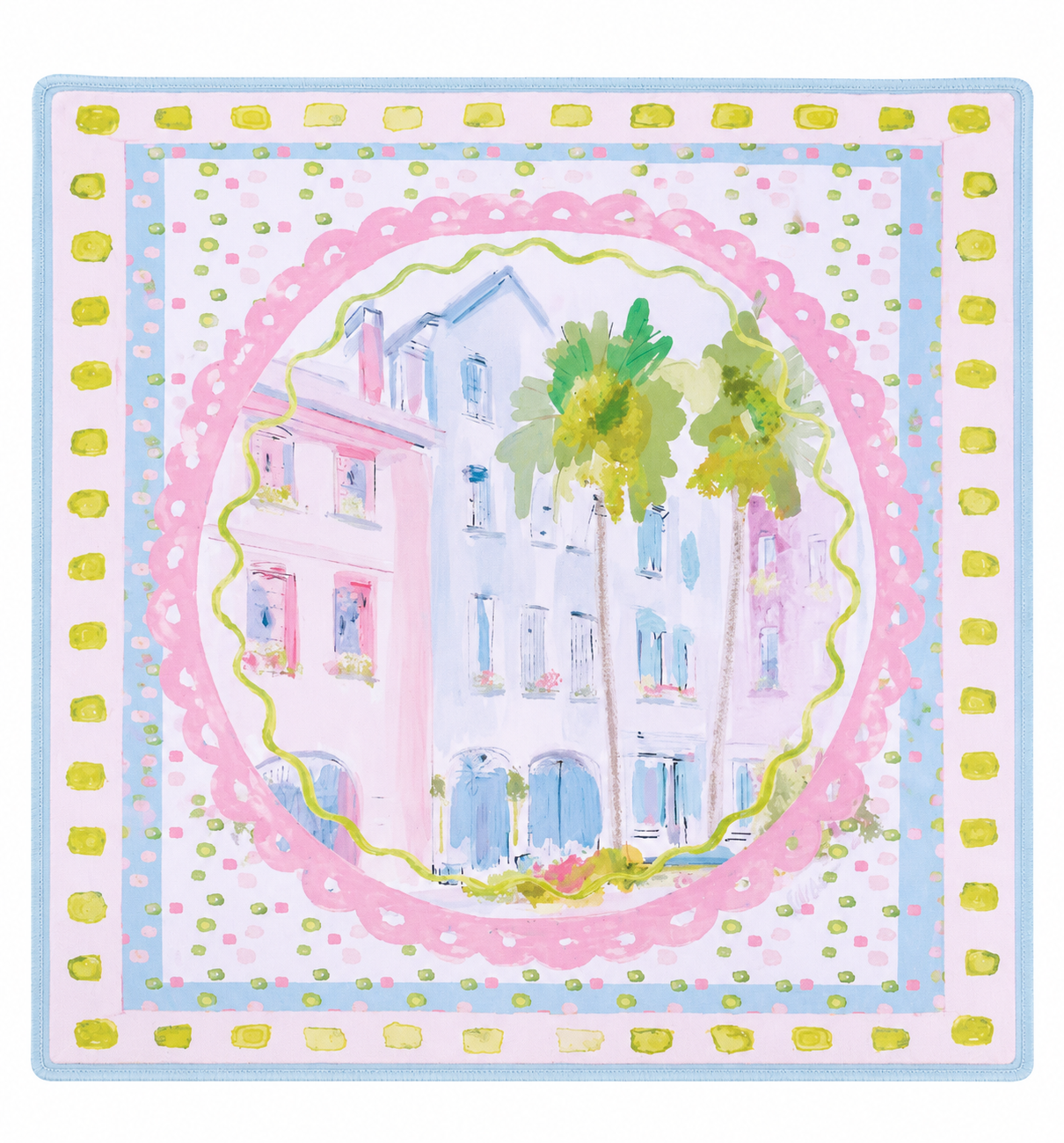 Rainbow Row Mahjong Mat | Colorful