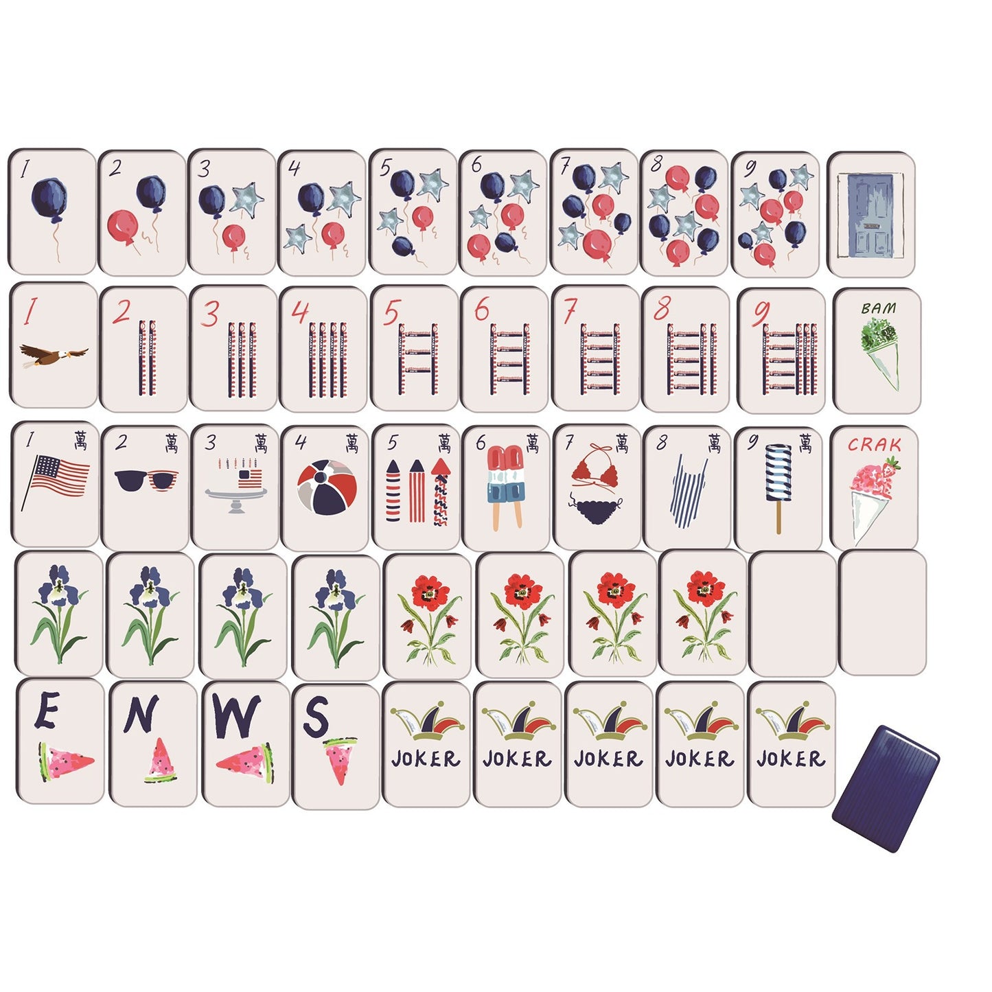 Summer Fun Mahjong Tile Set