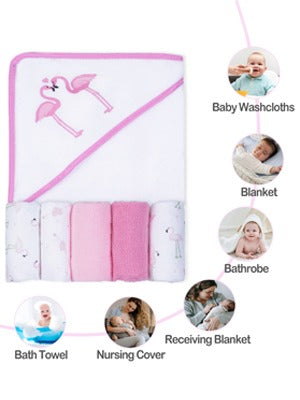 Terrycloth Hooded Wrap and Wash Set