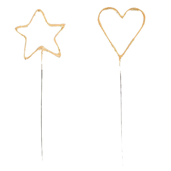 Sparkler Candle Wand - Star/Heart