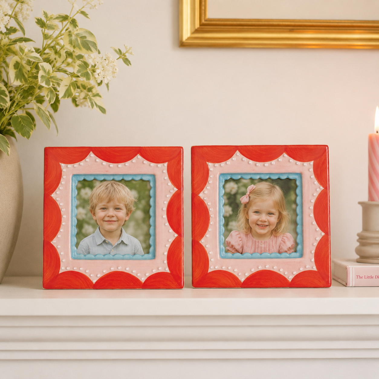 Hazel Mazel Stoneware Photo Frame, 4-1/4" square