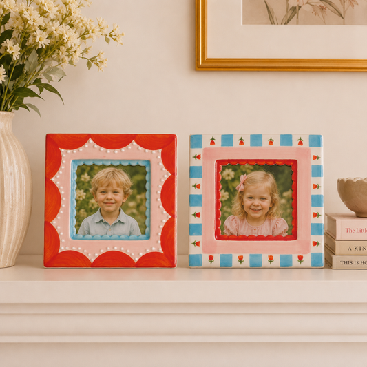 Hazel Mazel Stoneware Photo Frame, 4-1/4" square
