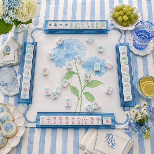 Blue Hydrangeas Mahjong Mat