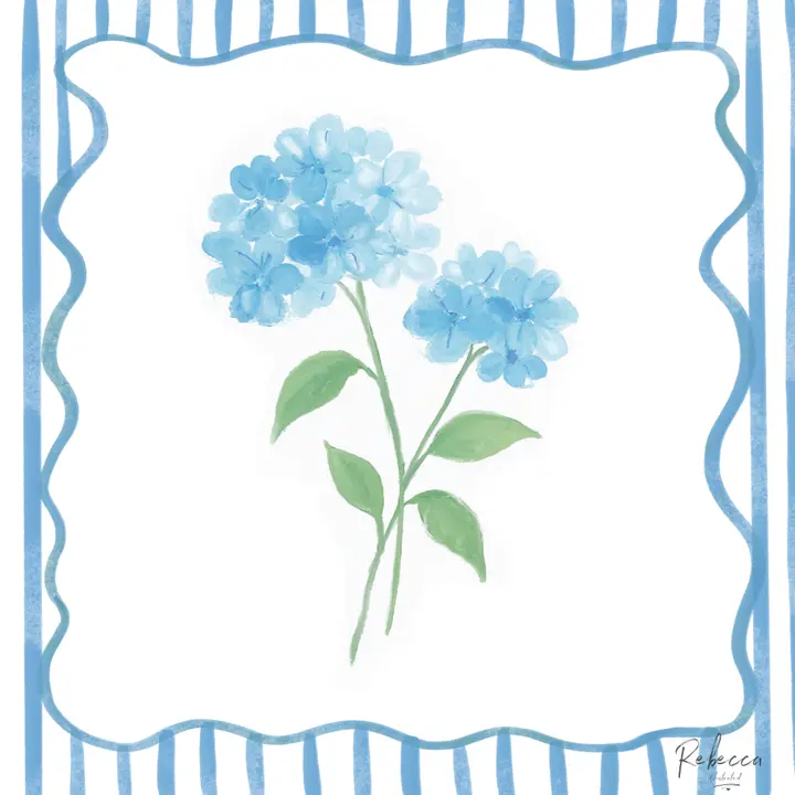 Blue Hydrangeas Mahjong Mat