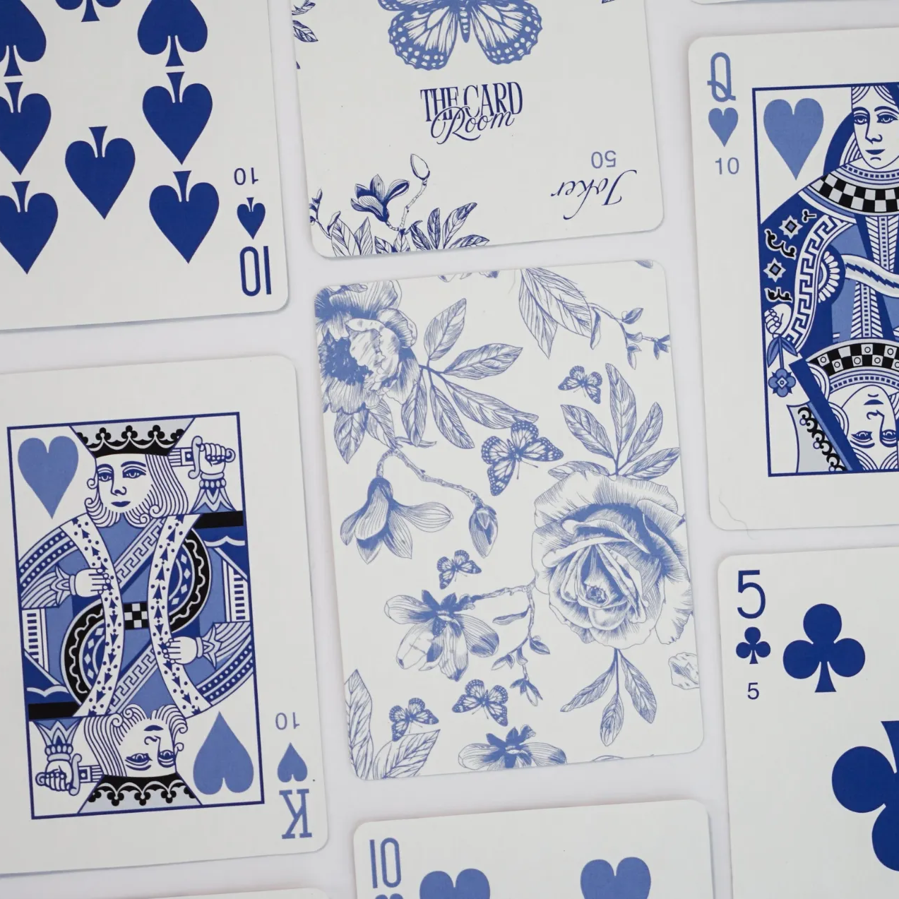 Blue Floral Canasta Cards with Points