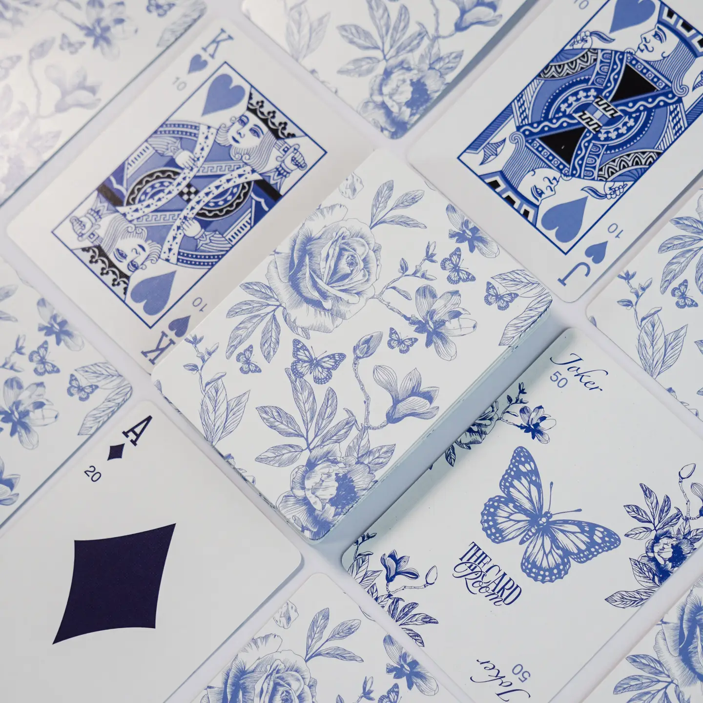 Blue Floral Canasta Cards with Points