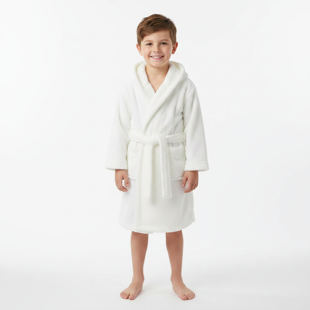 Kids Hooded Plush Robe