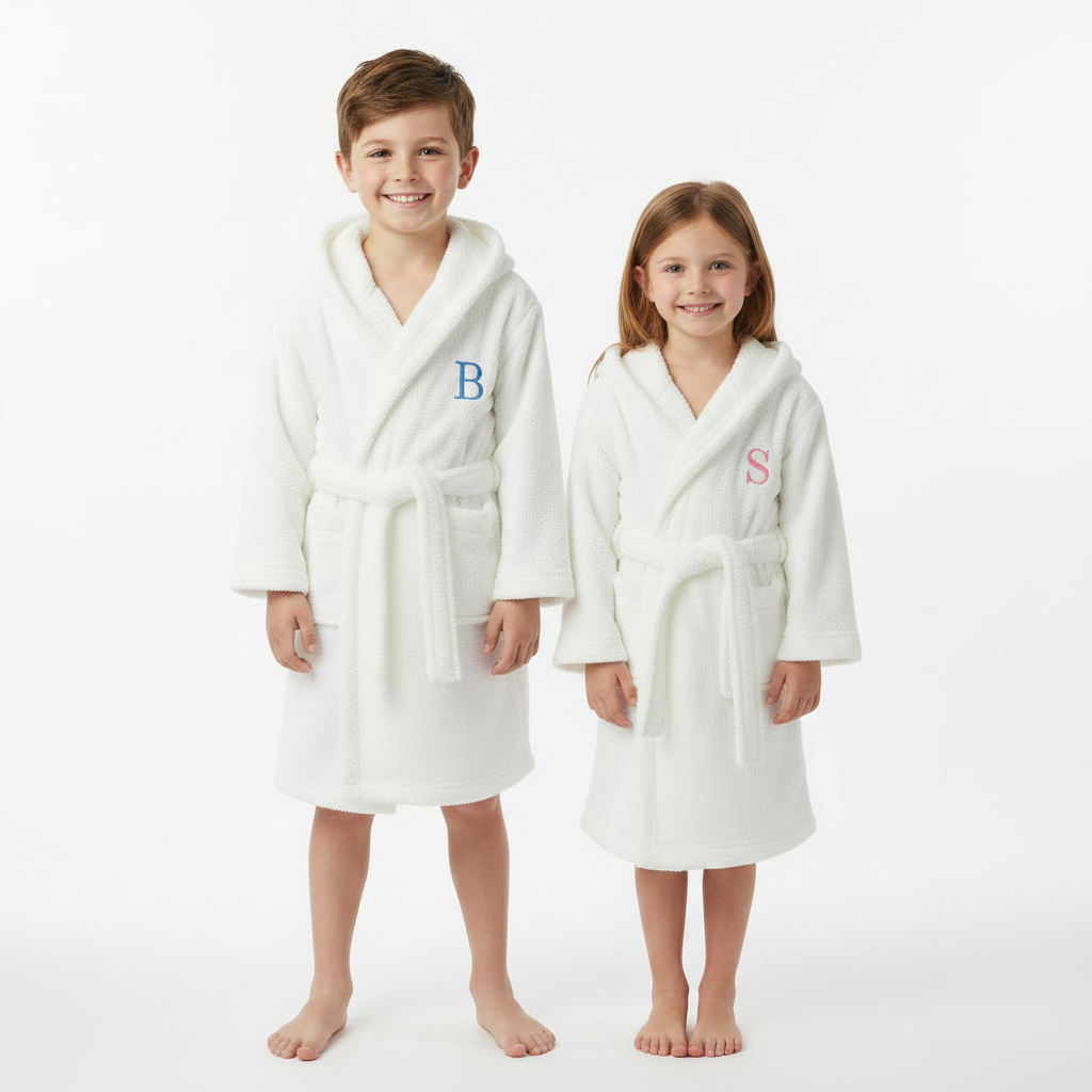 Kids Hooded Plush Robe