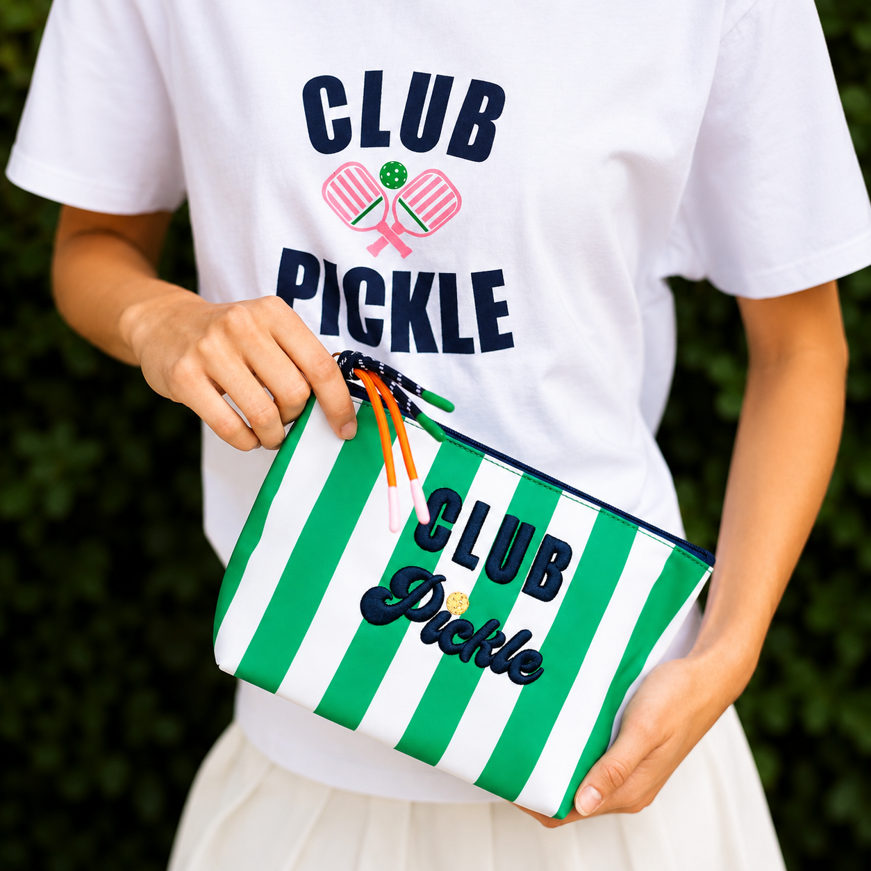Club Pickle Striped Pouch, Large