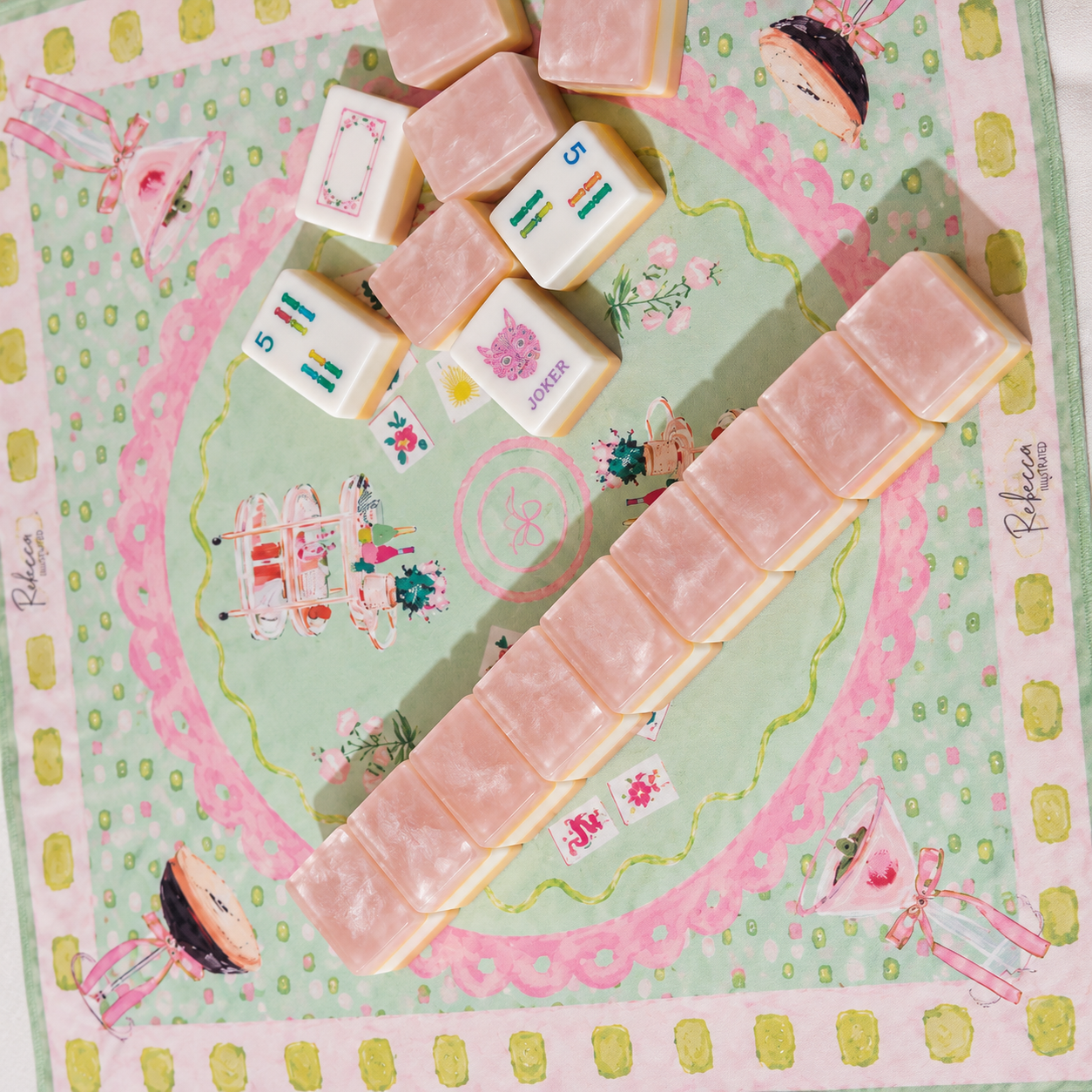 Garden Party Blush Mahjong Tile Set