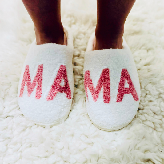 The 'MAMA' Plush Pink Slipper