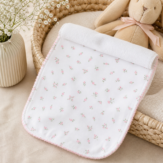 Kissy Kissy Garden Roses Burp Cloth