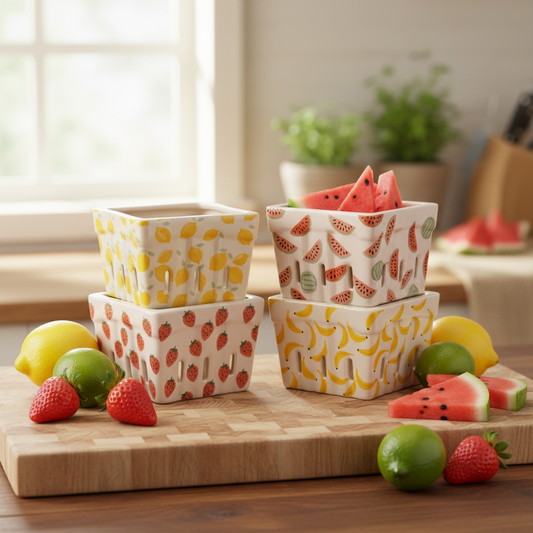 Hazel Mazel Stoneware Berry Basket