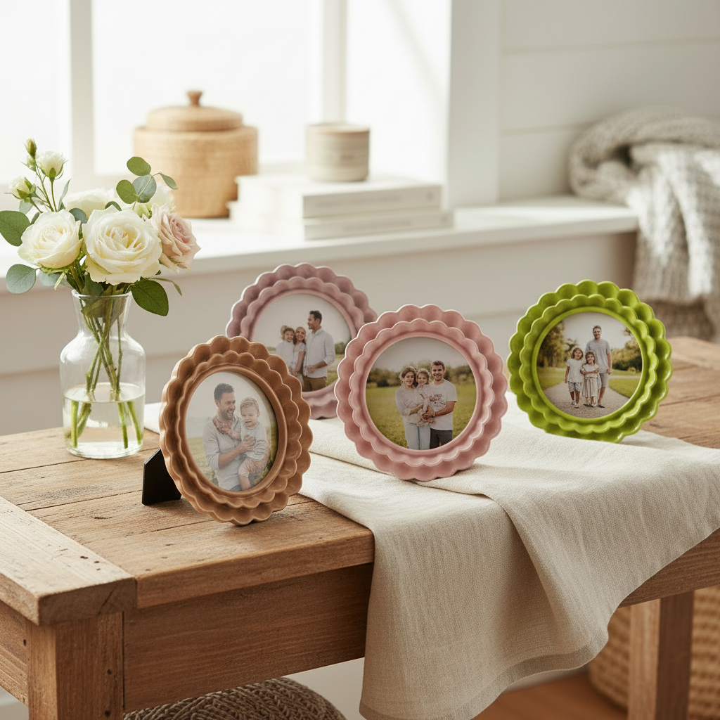 Hazel Mazel Ruffled Resin Photo Frame, 5-3/4"