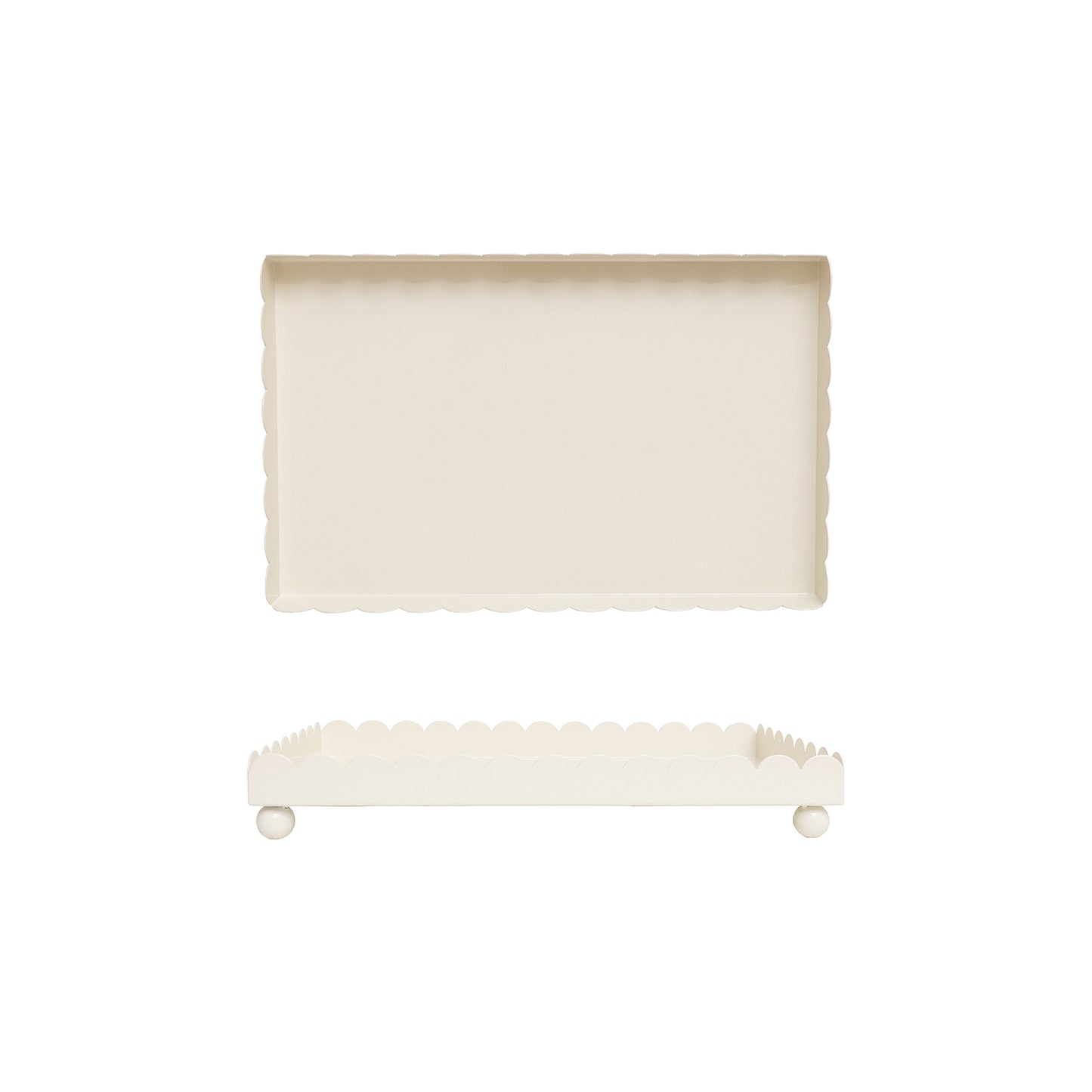 Hazel Mazel Iron Footed Tray - Cream