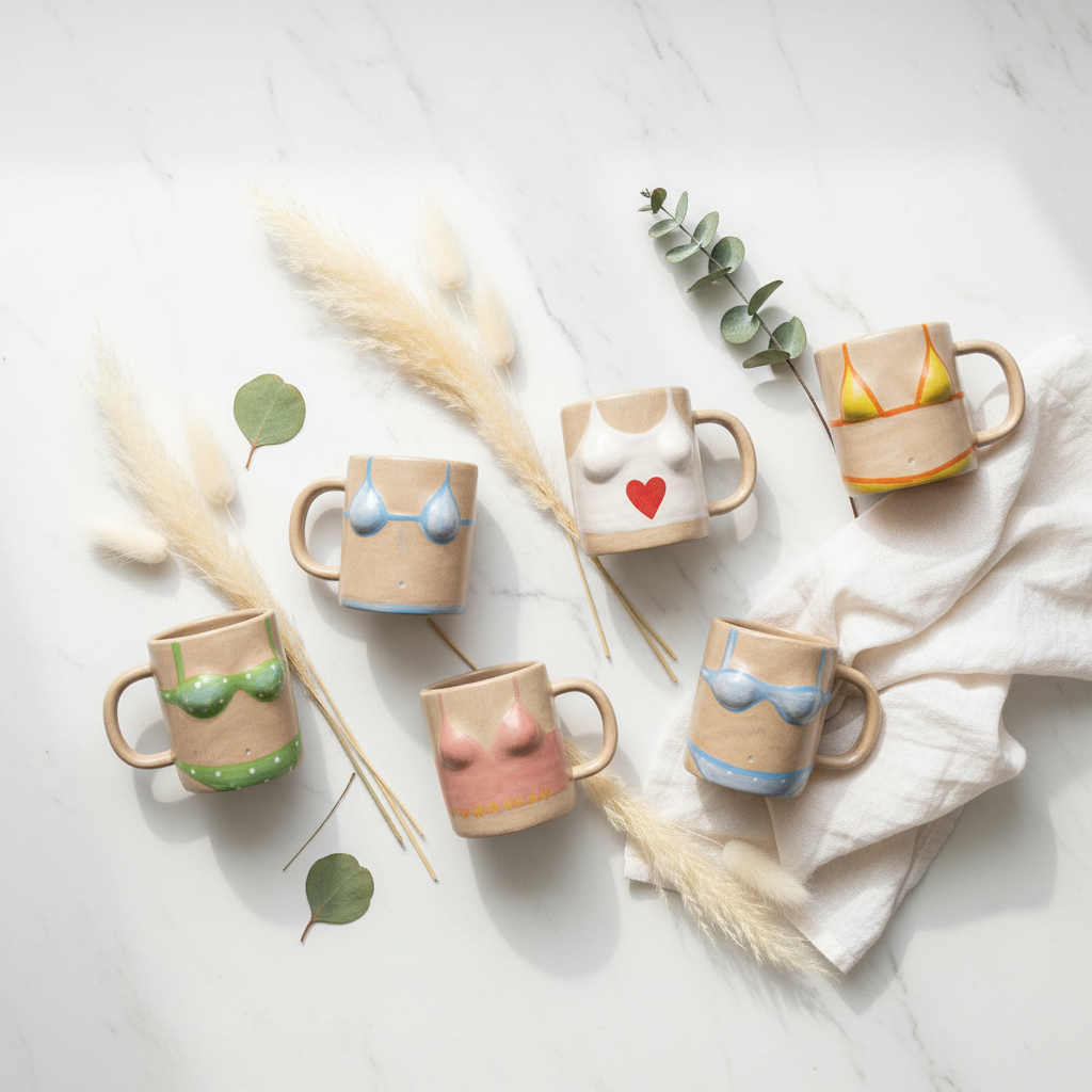 Hazel Mazel Stoneware Bikini Mug