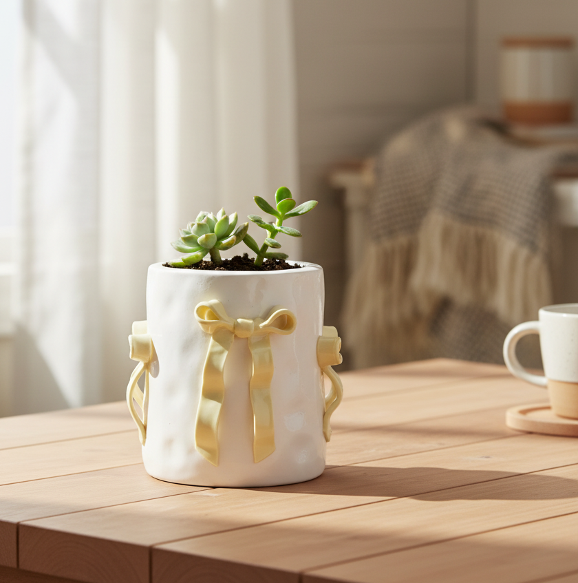 Hazel Mazel Small Stoneware Planter, 4-1/2"