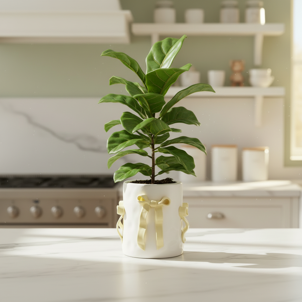 Hazel Mazel Small Stoneware Planter, 4-1/2"