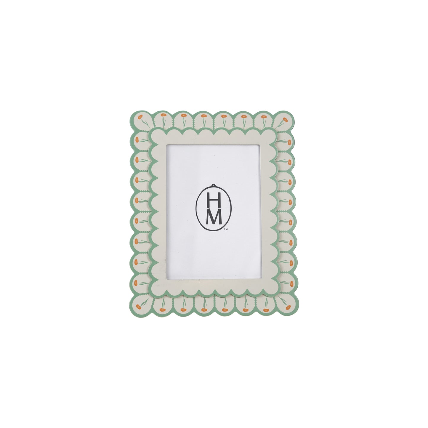 Hazel Mazel Scalloped Frame - Green & Red