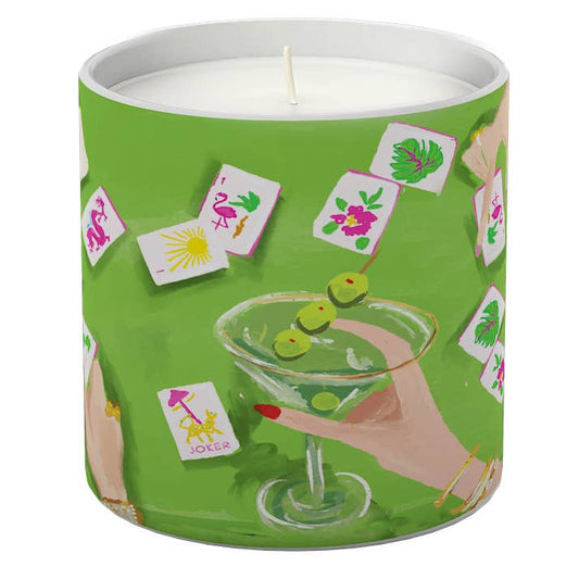 Mahjong Candle - Green Mahjong Candle with Tile Design
