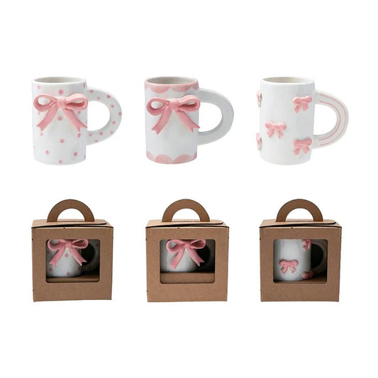 Hazel Mazel Stoneware Mug with 3D Bow Design