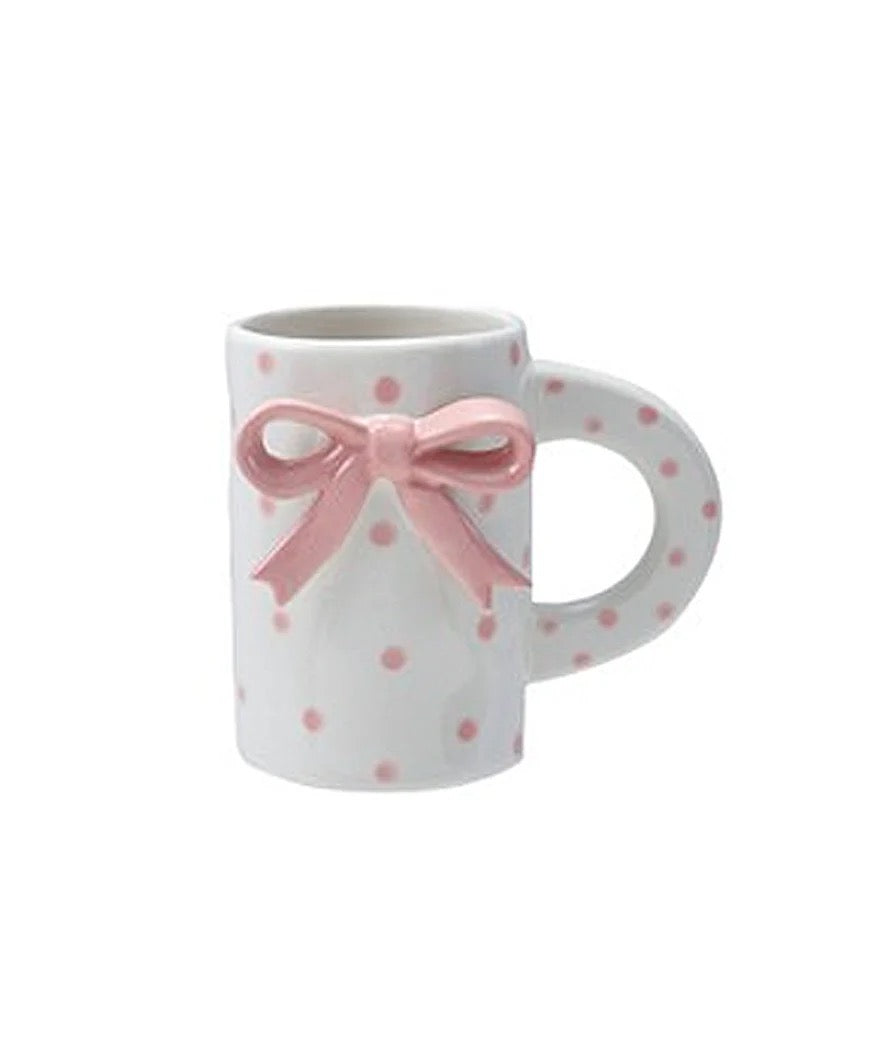 Stoneware Mug with 3D Bow Design