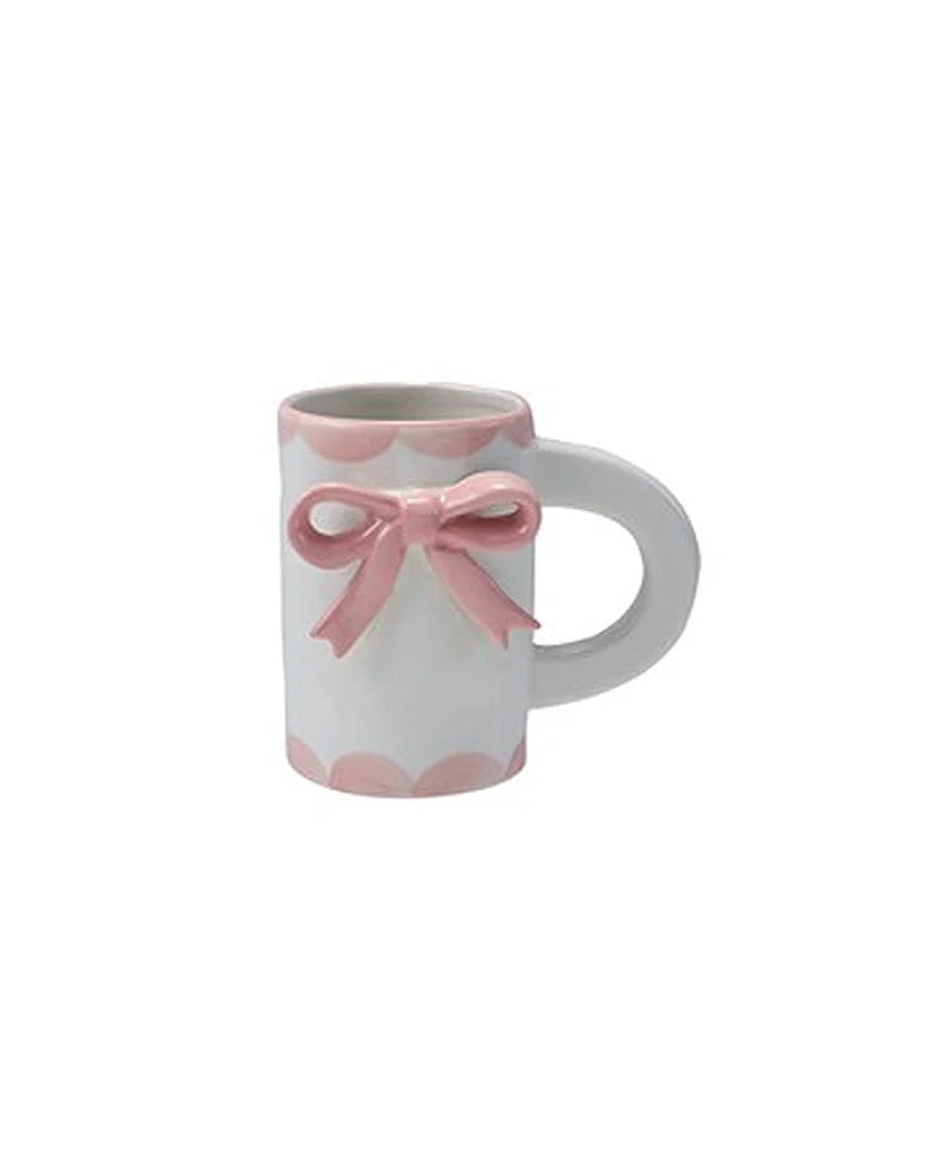 Stoneware Mug with 3D Bow Design