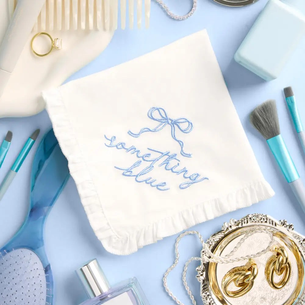 Something Blue Embroidered Handkerchief