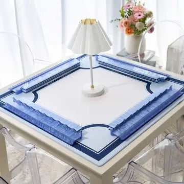 Carolina Blue Acrylic Mahjong Racks & Magnetic Pushers