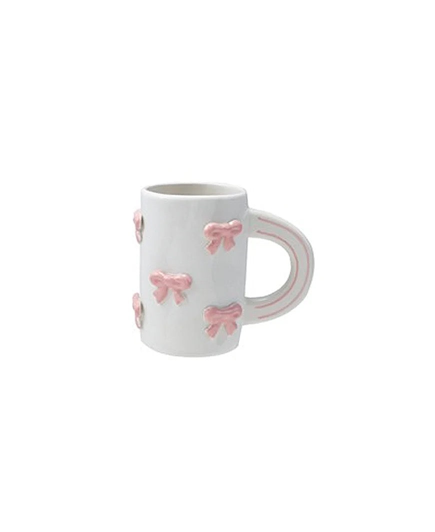 Stoneware Mug with 3D Bow Design