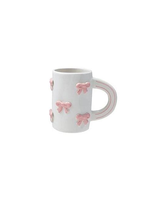 Stoneware Mug with 3D Bow Design