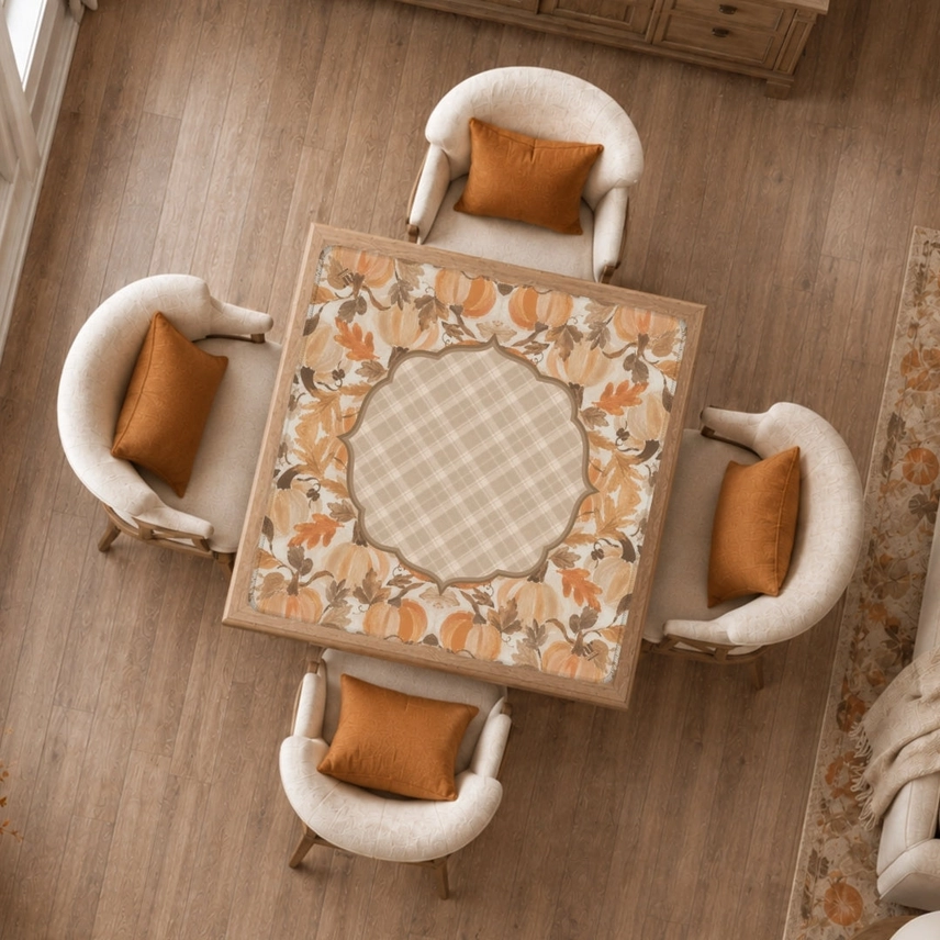 Pumpkin Plaid Mahjong Mat