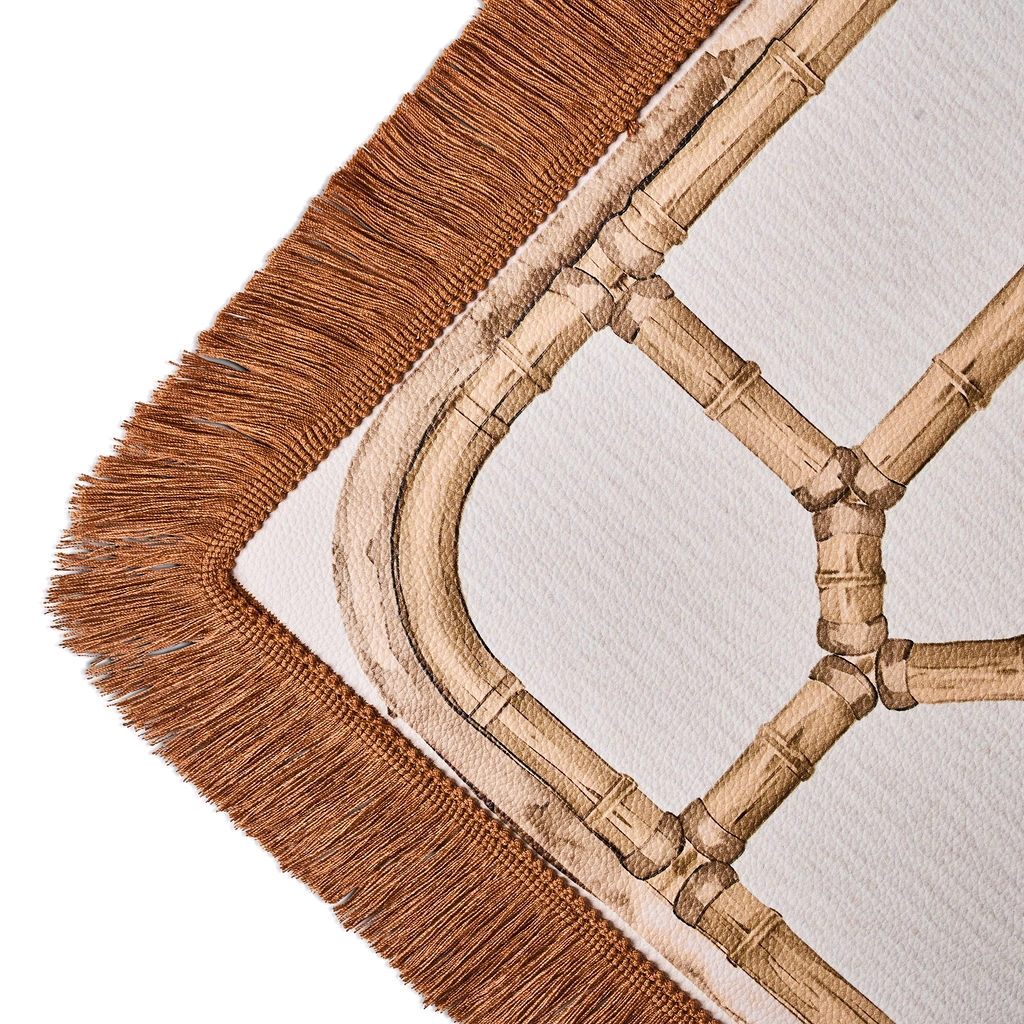 Veranda Mahjong Mat with Fringe - Bamboo