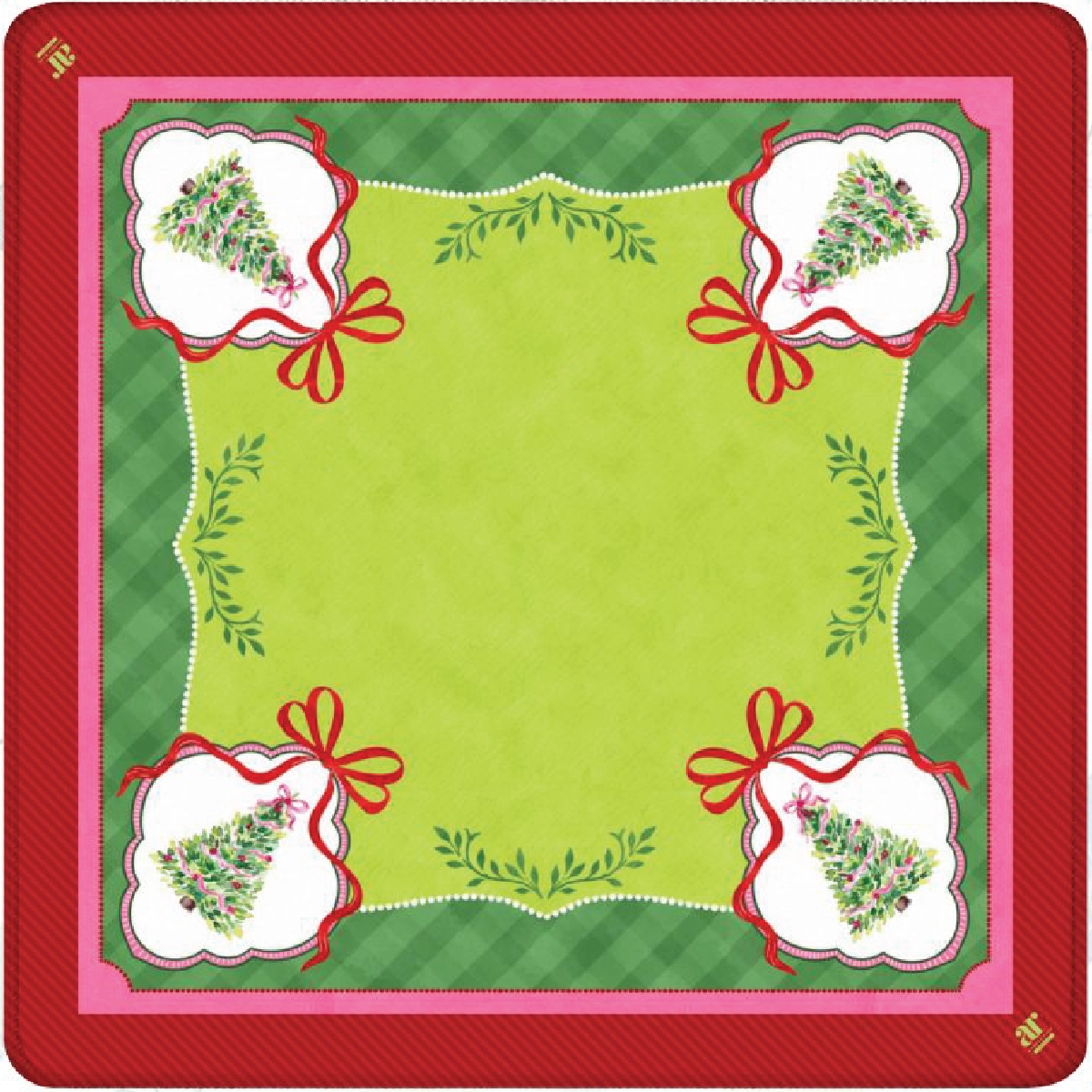 Watercolor Christmas Tree Mahjong Mat